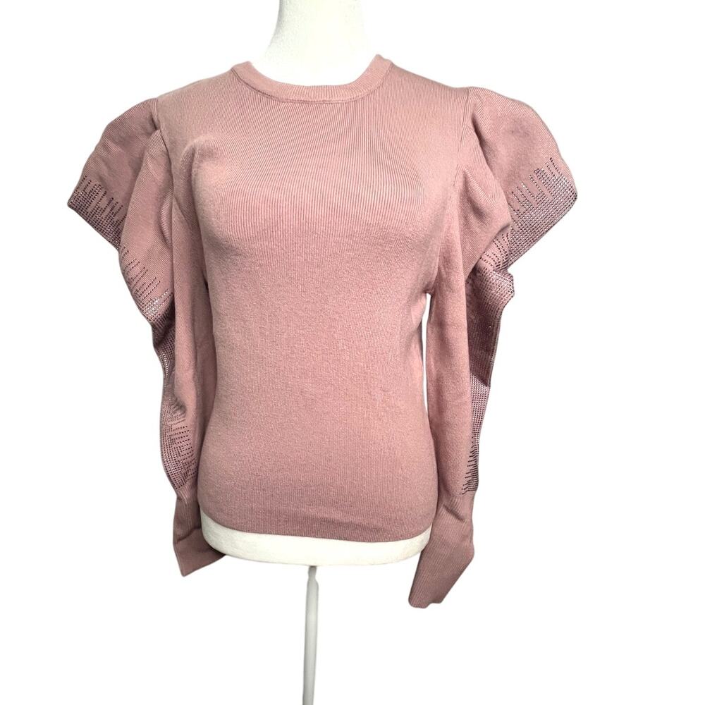 HYFVE Dusty Rose Puff Sleeve Sweater